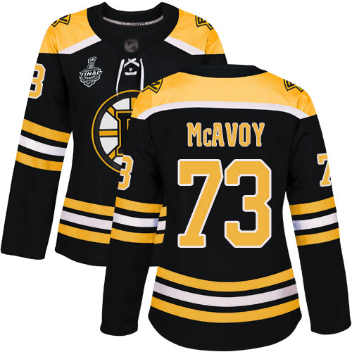 Adidas Boston Bruins #73 Charlie McAvoy Black Home Authentic Stanley Cup Final Bound Women's Stitched Jersey Womens