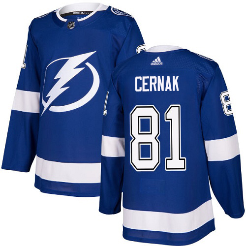 Adidas Tampa Bay Lightning #81 Erik Cernak Blue Home Authentic Youth Stitched Jersey Youth