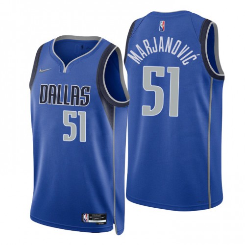 Dallas Mavericks #51 Boban Marjanovic Blue Mens 2021-22 75th Anniversary Diamond Swingman Jersey - Icon Edition Mens