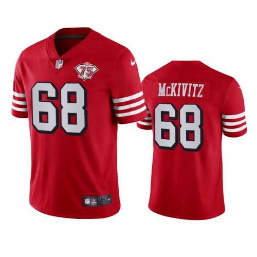 San Francisco 49ers #68 Colton Mckivitz Red Rush Youth 75th Anniversary Stitched Vapor Untouchable Limited Jersey Youth