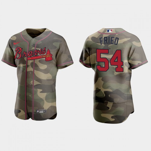 Atlanta Atlanta Braves #54 Max Fried Men's 2021 Armed Forces Day Authentic Jersey -Camo Men's