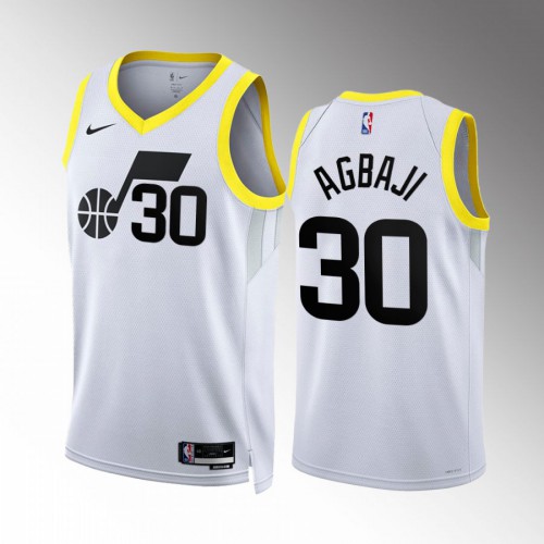 Utah Utah Jazz #30 Ochai Agbaji Mens Black 2022-23 Association Edition Jersey Mens