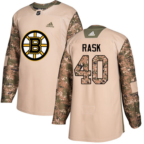 Adidas Boston Bruins #40 Tuukka Rask Camo Authentic 2017 Veterans Day Stitched Jersey Men's