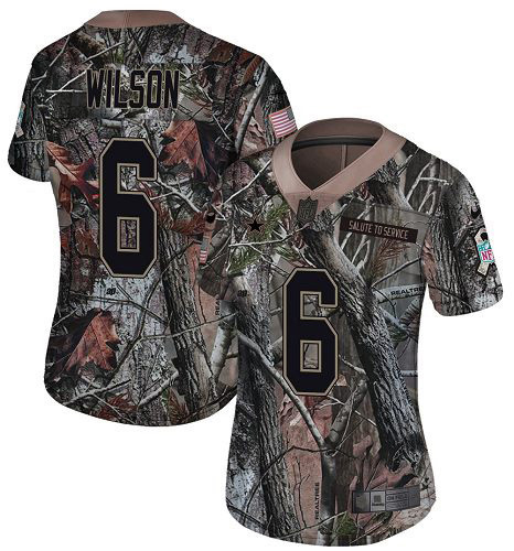 Cowboys #6 Donovan Wilson Camo Women's Stitched Limited Rush Realtree Jersey