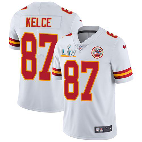 Chiefs #87 Travis Kelce White Youth Super Bowl LV Bound Stitched Vapor Untouchable Limited Jersey