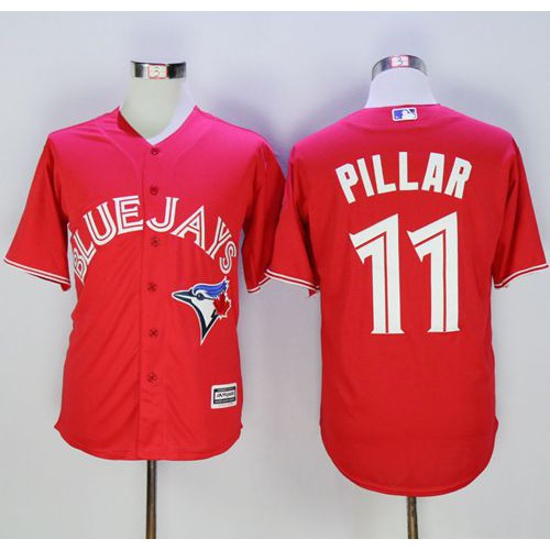 Toronto Blue Jays #11 Kevin Pillar Red New Cool Base 40th Anniversary Stitched Jersey Men's