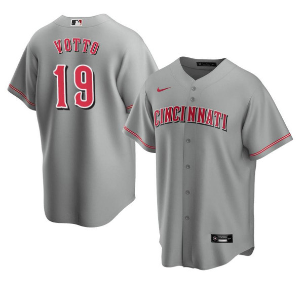 Men's Youth Women's Cincinnati Reds 19 Replica 2020 Road Gray Joey Votto Jersey