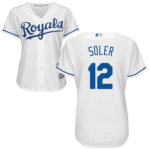 Kansas City Royals #12 Jorge Soler White Home Women's Stitched Jersey Womens