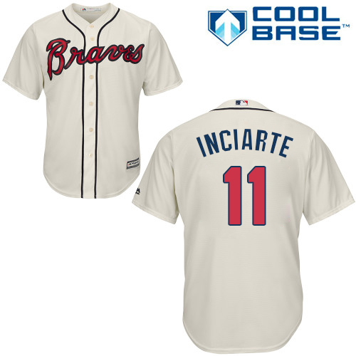 Atlanta Braves #11 Ender Inciarte Cream Cool Base Stitched Youth Jersey Youth