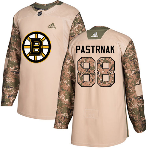 Adidas Boston Bruins #88 David Pastrnak Camo Authentic 2017 Veterans Day Youth Stitched Jersey Youth