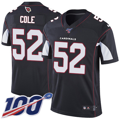 Arizona Cardinals #52 Mason Cole Black Alternate Men's Stitched 100th Season Vapor Limited Jersey Men's