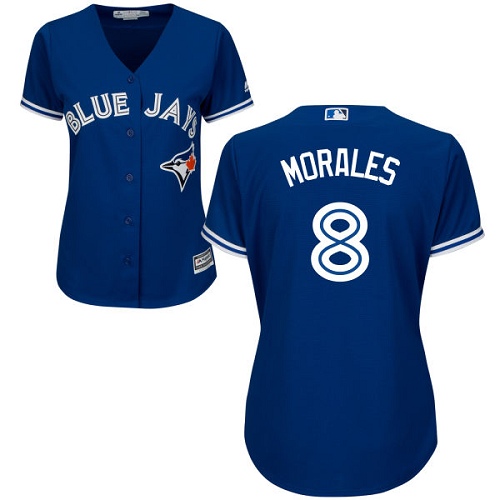 Toronto Blue Jays #8 Kendrys Morales Blue Alternate Women's Stitched Jersey Womens