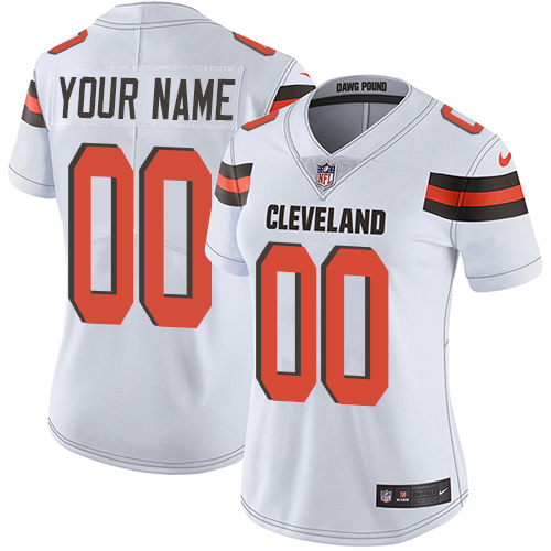 Cleveland Browns Customized White Stitched Vapor Untouchable Limited Women's Jersey
