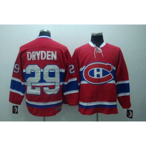Montreal Canadiens #29 Ken Dryden Stitched Red CH CCM Throwback Jersey Men's