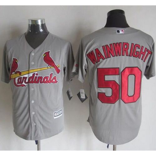 St.Louis Cardinals #50 Adam Wainwright Grey New Cool Base Stitched Jersey Men's