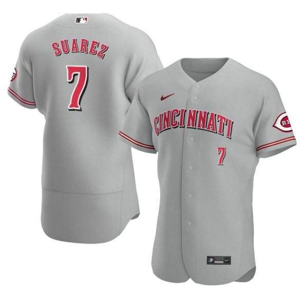 Men's Cincinnati Reds 7 Authentic 2020 Road Gray Eugenio Suarez Jersey