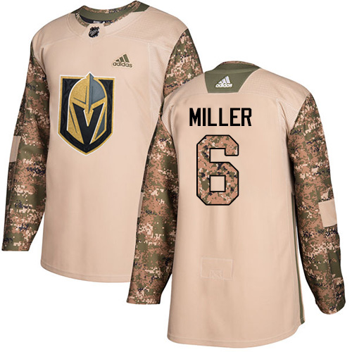 Adidas Golden Vegas Golden Knights #6 Colin Miller Camo Authentic 2017 Veterans Day Stitched Jersey Men's