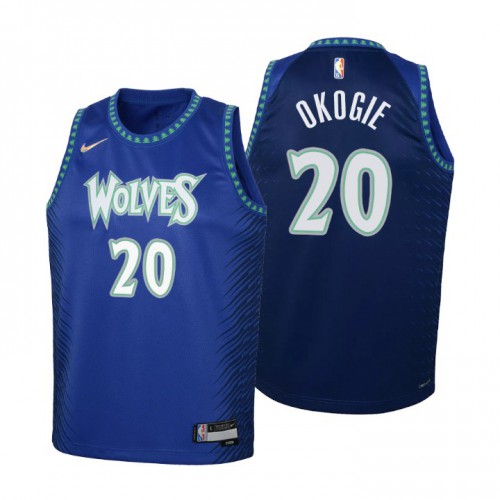 Minnesota Minnesota Timberwolves #2O Josh Okogie Youth Blue 2021/22 Swingman Jersey - City Edition Youth