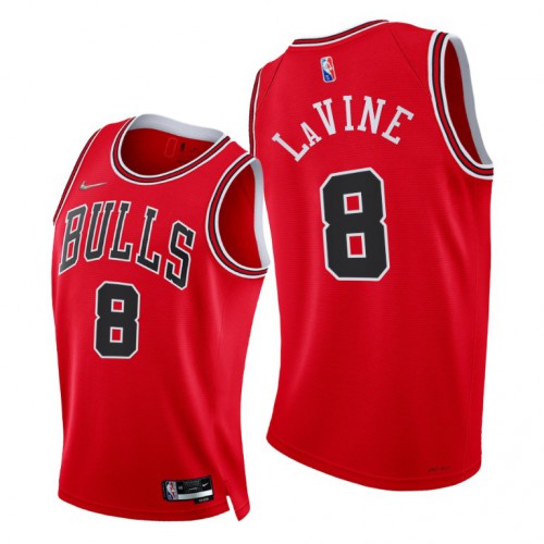 Chicago Bulls #8 Zach Lavine Mens 2021-22 75th Diamond Anniversary Jersey Red Mens