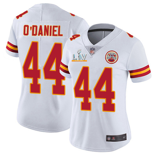 Kansas City Chiefs #44 Dorian O'Daniel White Women's Super Bowl LV Bound Stitched Vapor Untouchable Limited Jersey Womens