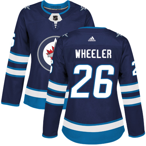 Adidas Winnipeg Jets #26 Blake Wheeler Navy Blue Home Authentic Women's Stitched Jersey Womens