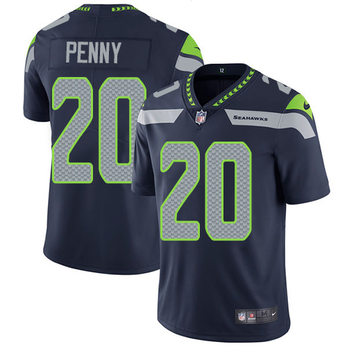 Seattle Seahawks #20 Rashaad Penny Steel Blue Team Color Youth Stitched Vapor Untouchable Limited Jersey Youth