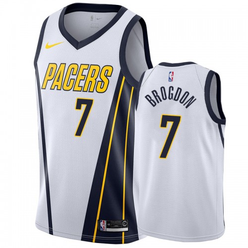 Indiana Pacers #7 Malcolm Brogdon White Swingman Earned Jersey Mens