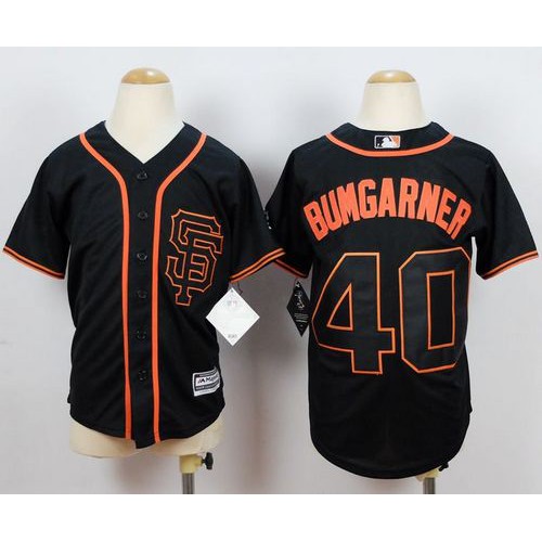 San Francisco Giants #40 Madison Bumgarner Black Cool Base Stitched Youth Jersey Youth