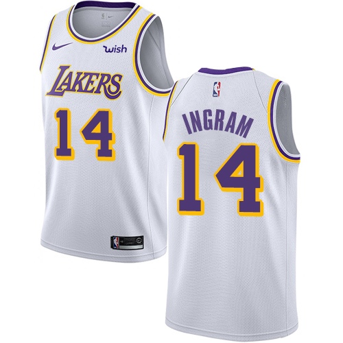 Los Angeles Lakers #14 Brandon Ingram White Womens Swingman Association Edition Jersey Womens