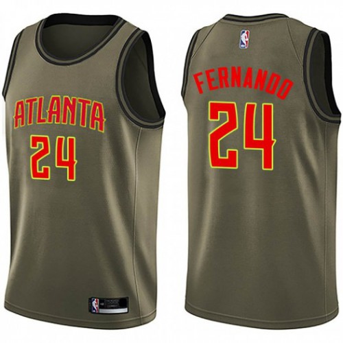 Atlanta Hawks #24 Bruno Fernando Green Swingman Salute to Service Jersey Mens