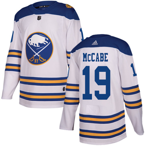 Adidas Buffalo Sabres #19 Jake McCabe White Authentic 2018 Winter Classic Stitched Jersey Men's