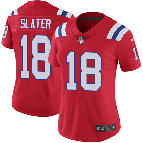 Patriots #18 Matt Slater Red Alternate Women's Stitched Vapor Untouchable Limited Jersey