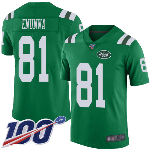 New York Jets #81 Quincy Enunwa Green Men's Stitched Limited Rush 100th Season Jersey Men's
