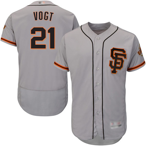 San Francisco Giants #21 Stephen Vogt Grey Flexbase Authentic Collection Road 2 Stitched Jersey Men's