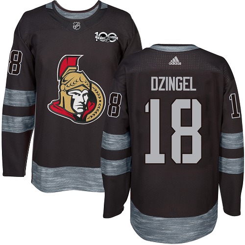 Adidas Ottawa Senators #18 Ryan Dzingel Black 1917-2017 100th Anniversary Stitched Jersey Men's