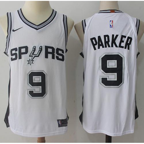 San Antonio Spurs #9 Tony Parker White Swingman Association Edition Jersey Mens