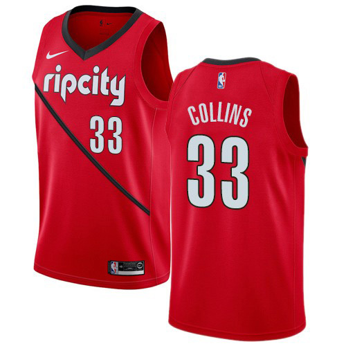 Portland Trail Blazers #33 Zach Collins Red Swingman Earned Edition Jersey Mens