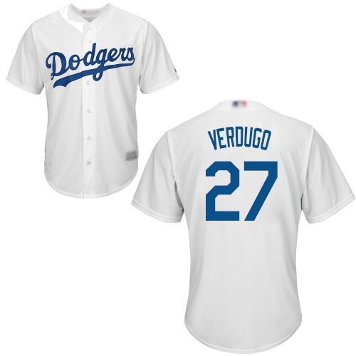 Los Angeles Dodgers #27 Alex Verdugo White Cool Base Stitched Youth Jersey Youth