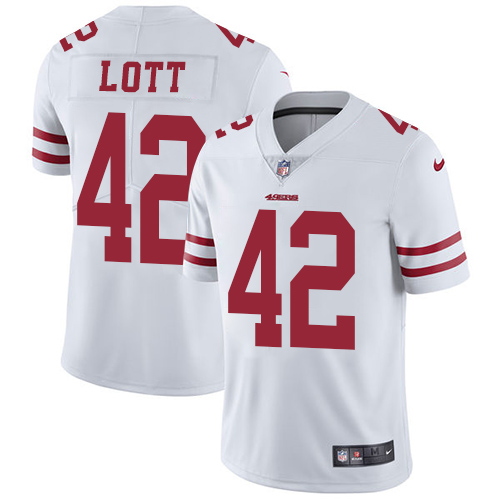 San Francisco 49ers #42 Ronnie Lott White Men's Stitched Vapor Untouchable Limited Jersey Men's