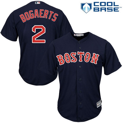 Boston Red Sox #2 Xander Bogaerts Navy Blue Cool Base Stitched Youth Jersey Youth