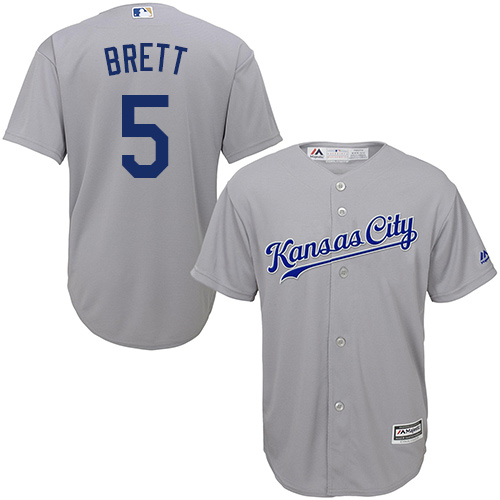 Kansas City Royals #5 George Brett Grey Cool Base Stitched Youth Jersey Youth