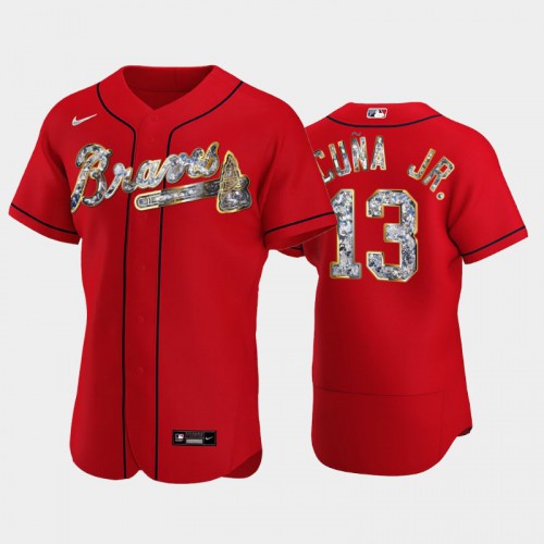 Atlanta Atlanta Braves #13 Ronald Acuna Jr. Men's Diamond Edition Jersey - Red Men's