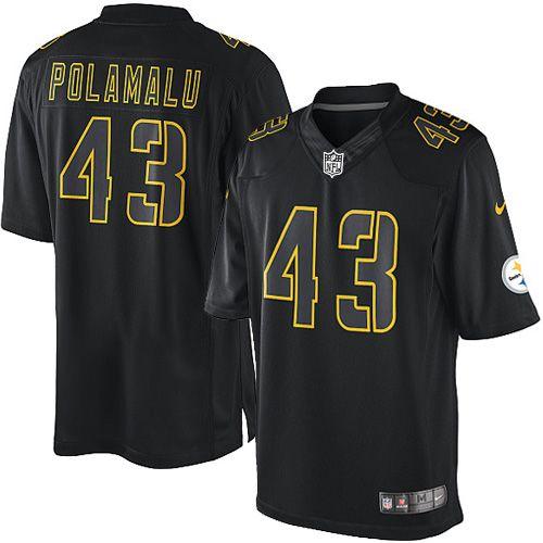 Steelers #43 Troy Polamalu Black Men's Stitched Impact Limited Jersey