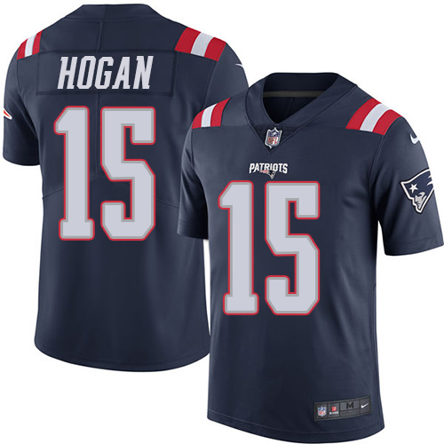 New England Patriots #15 Chris Hogan Navy Blue Men's Stitched Limited Rush Jersey Men's