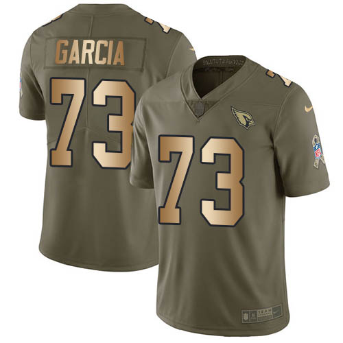 Arizona Cardinals #73 Max Garcia Olive/Gold Youth Stitched Limited 2017 Salute To Service Jersey Youth