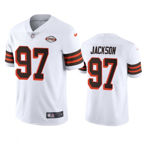 Cleveland Cleveland Browns #97 Malik Jackson 1946 Collection Alternate Vapor Limited Jersey - White Men's