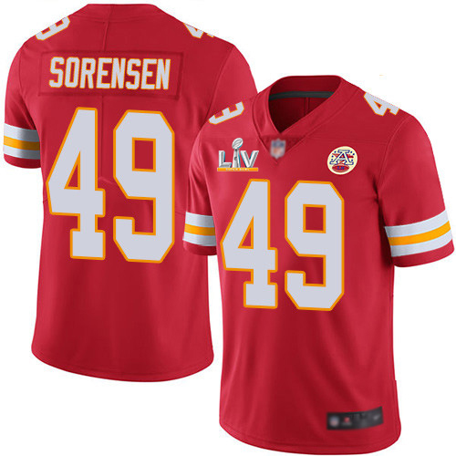 Kansas City Chiefs #49 Daniel Sorensen Red Team Color Youth Super Bowl LV Bound Stitched Vapor Untouchable Limited Jersey Youth