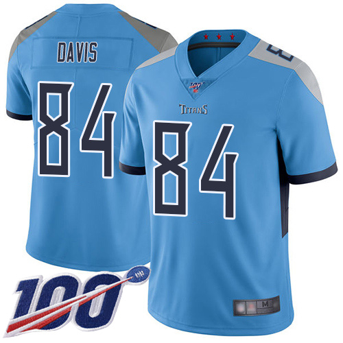 Tennessee Titans #84 Corey Davis Light Blue Alternate Men's Stitched 100th Season Vapor Limited Jersey Men's