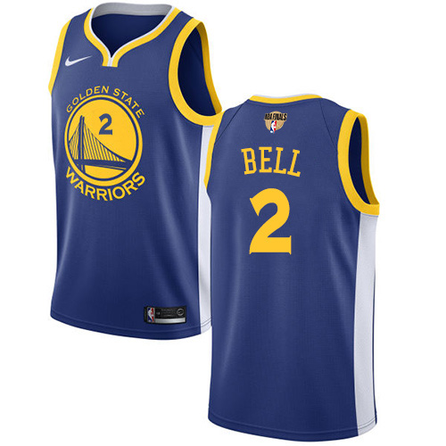 Golden State Warriors #2 Jordan Bell Blue The Finals Patch Swingman Icon Edition Jersey Mens
