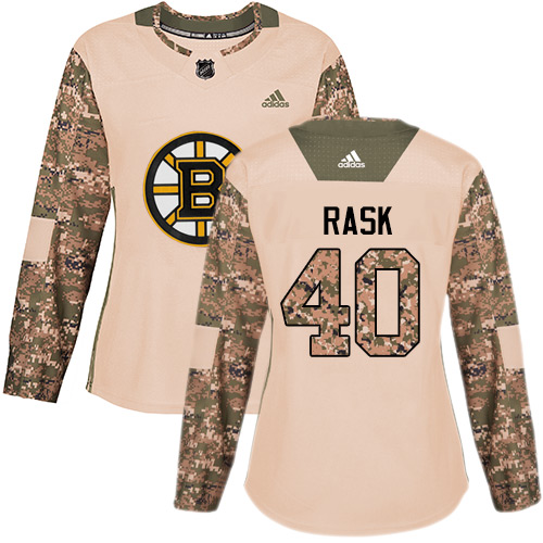 Adidas Boston Bruins #40 Tuukka Rask Camo Authentic 2017 Veterans Day Women's Stitched Jersey Womens